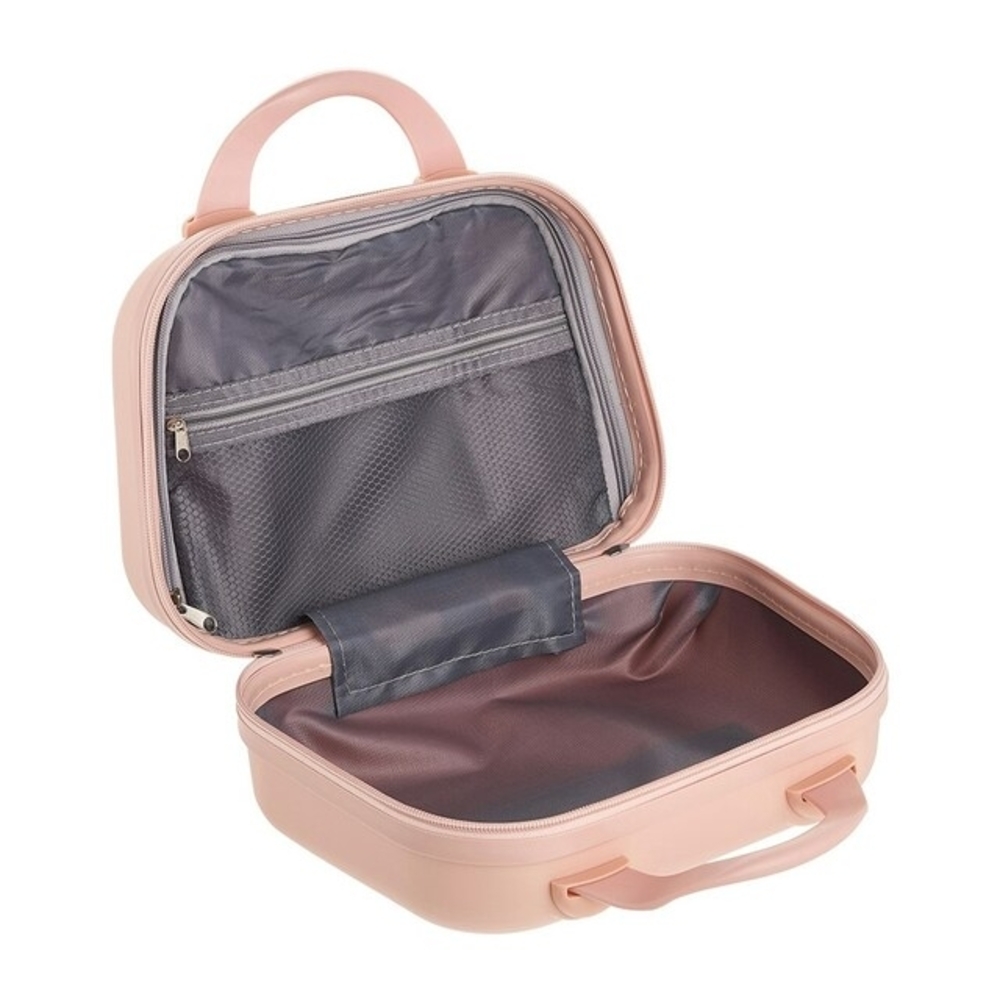 NWOT Living & Home Pink Portable HardShell Handheld Cosmetic Travel Trolley Case - Picture 4 of 15